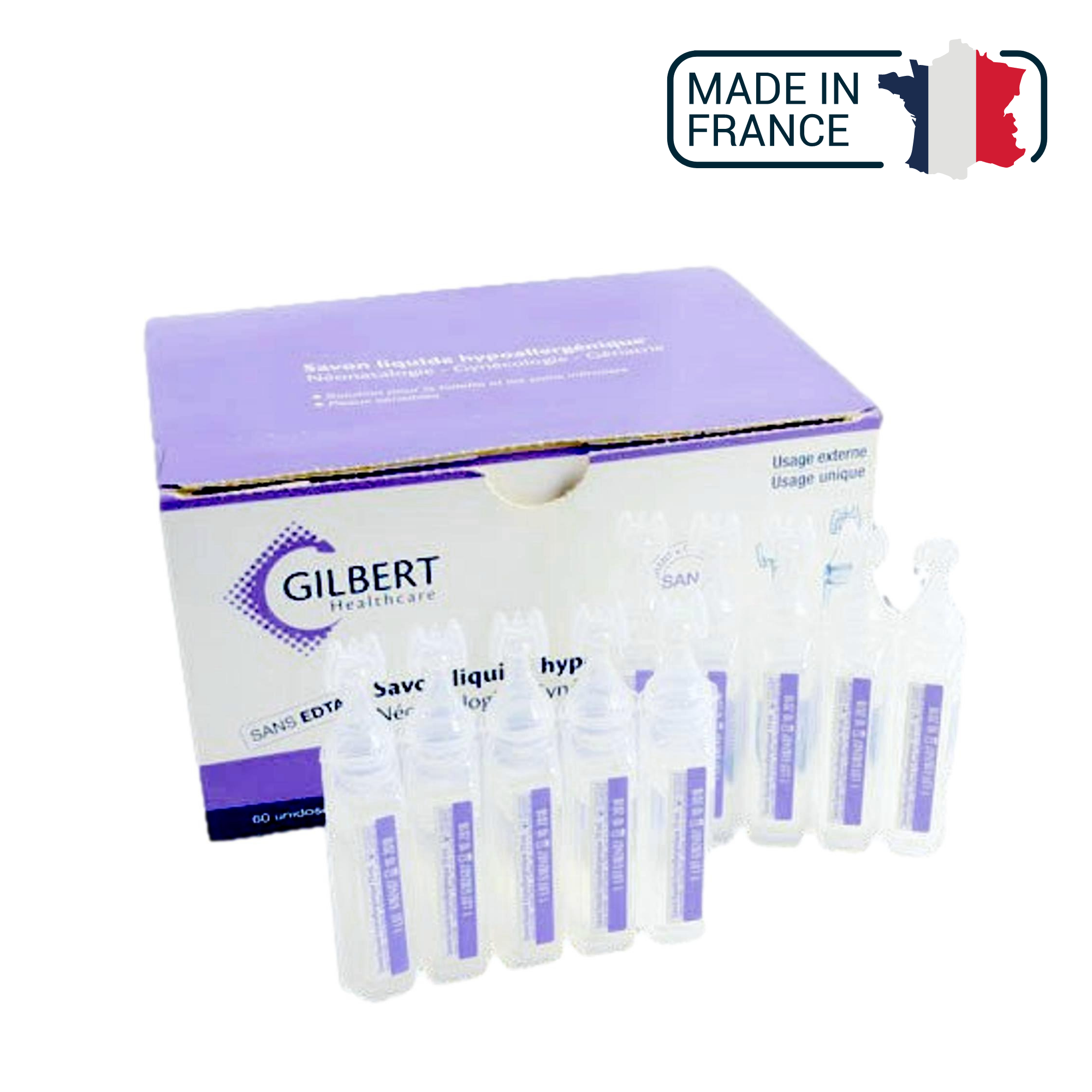 Savon liquide hypoallergénique - boites de 60 doses de 10 ml GILBERT HEALTHCARE - Laboratoire Gilbert